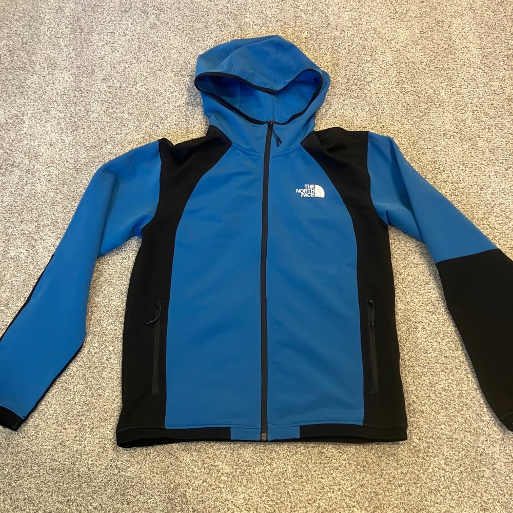 The North Face Bolt Polartec Hoodie FlashDry Full Zip Mens S Blue Black Jacket